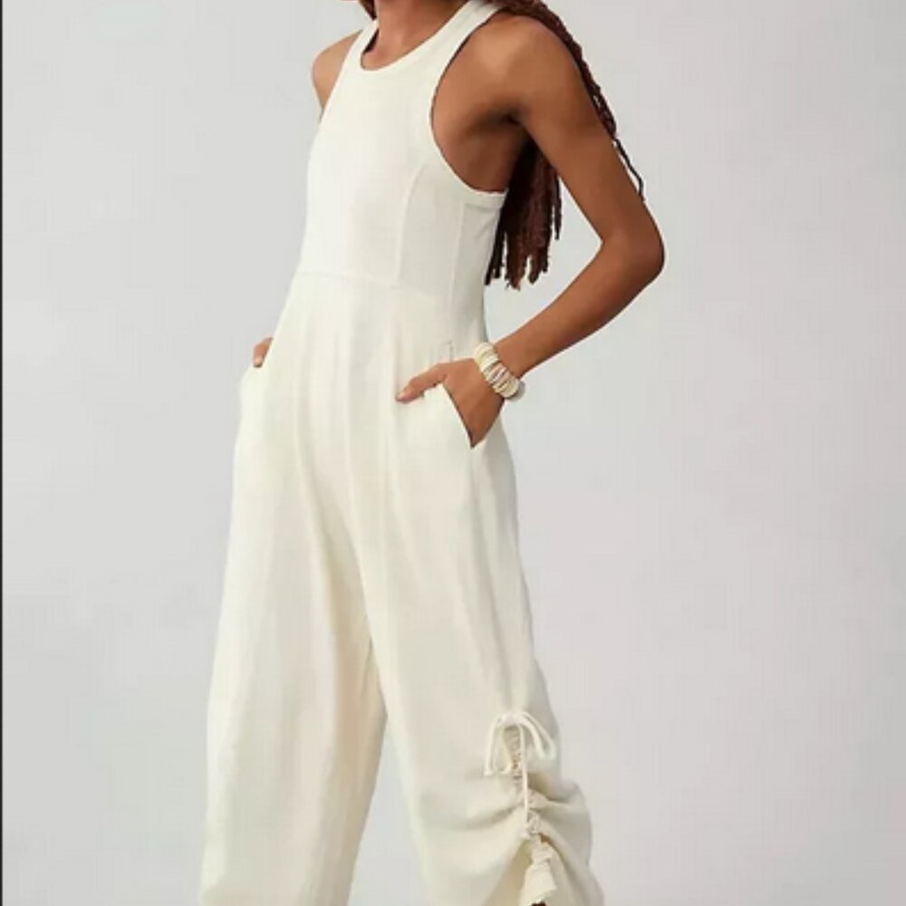 Daily Practice by Anthropologie Horizon Wide-Leg Jumpsuit Zip New XXL